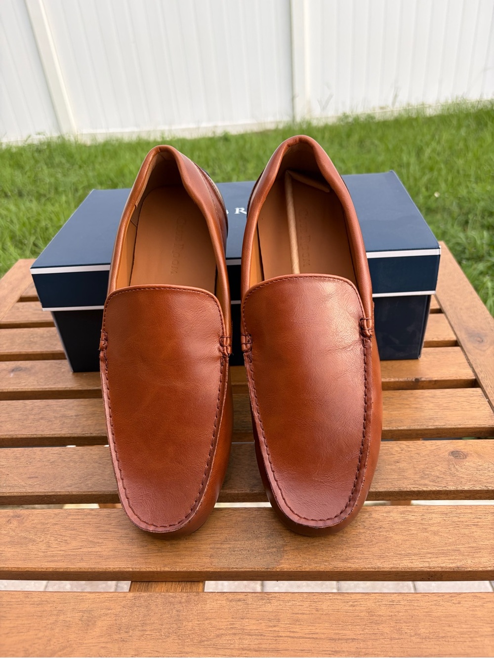 Club Room Brown Leather Driving Loafers Men’s 10 | New in Box